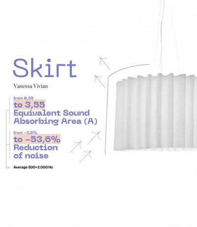 Axolight Skirt SP 50 runde Pendelleuchte mit Textilschirm akustisch wirksam 1x E27 Fassung LED-Retrofit kompatibel