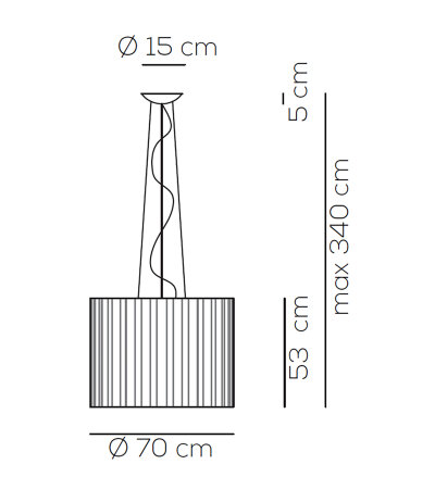 Axolight Skirt SP 70 runde Pendelleuchte mit Textilschirm akustisch wirksam 1x E27 Fassung LED-Retrofit kompatibel