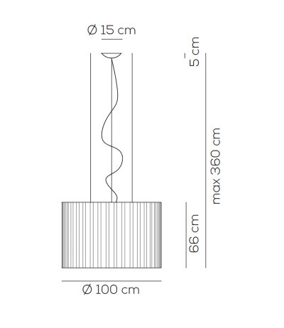 Axolight Skirt SP 100 runde Pendelleuchte mit Textilschirm akustisch wirksam 4x E27 Fassung LED-Retrofit kompatibel