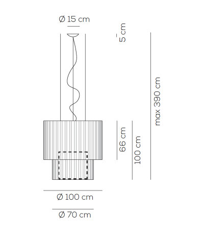 Axolight Skirt SP 100 2 runde Pendelleuchte mit Textilschirm akustisch wirksam 4x E27 Fassung LED-Retrofit kompatibel