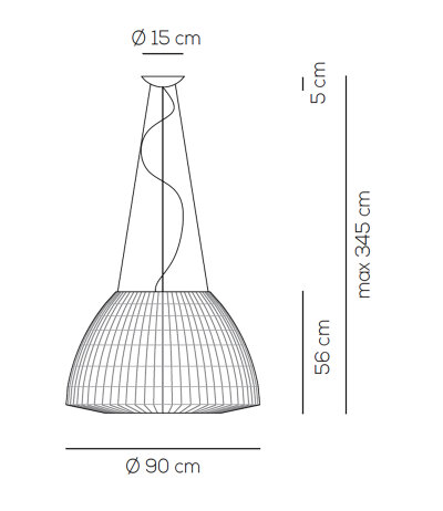 Axolight Bell SP 090 akustisch wirksame Pendelleuchte Pong&egrave;-Lampenschirm 4x E27 Fassung
