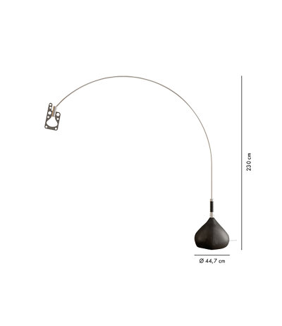 Axolight Bul-Bo PT XL Bogenleuchte mit schwenkbarem Leuchtenkopf Designklassiker mit Schnurdimmer im Kabel