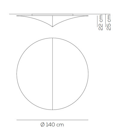 Axolight Nelly PL 140 runde Wand-/Deckenleuchte mit  wei&szlig;em Textildiffusor 4x E27 Fassung LED-Retrofit kompatibel