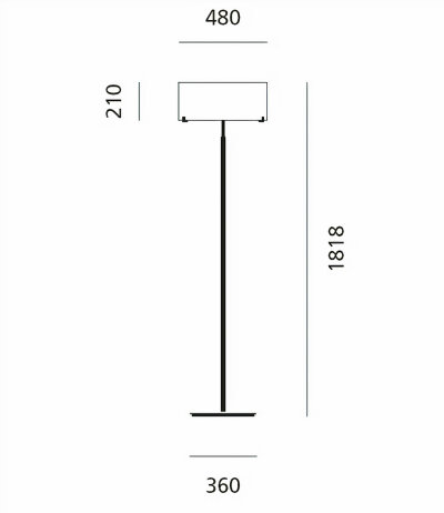 Prandina CPL F7 &Oslash; 48 cm Stehleuchte mit E27 Fassung und Schnurdimmer