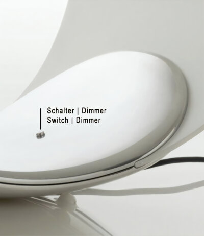 Luceplan Curl D76 feminine elegante LED-Tischleuchte mit indirektem Licht und Ber&uuml;hrungsdimmer 8W 3000K Entwurf Sebastian Bergne