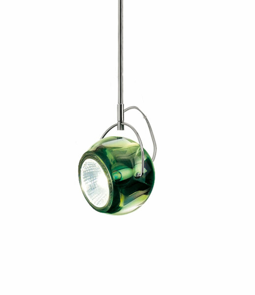 Fabbian Beluga Colour D57 A11 elegante technische Glaspendel-/deckenleuchte Struktur verchromt Leuchtenkopf dreh- und schwenkbar GU10 Fassung LED-Retrofit kompatibel Design Marc Sadler