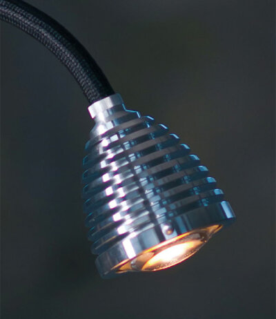 lessnmore Athene A-WL LED-Wandleuchte mit flexiblem Leuchtenarm Ber&uuml;hrungsdimmer Wandhalter Edelstahl matt