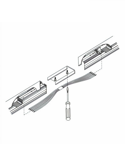 Ribag Metron Verbindungsplatte zum Verbinden von Einzelleuchten (Reihenmontage)