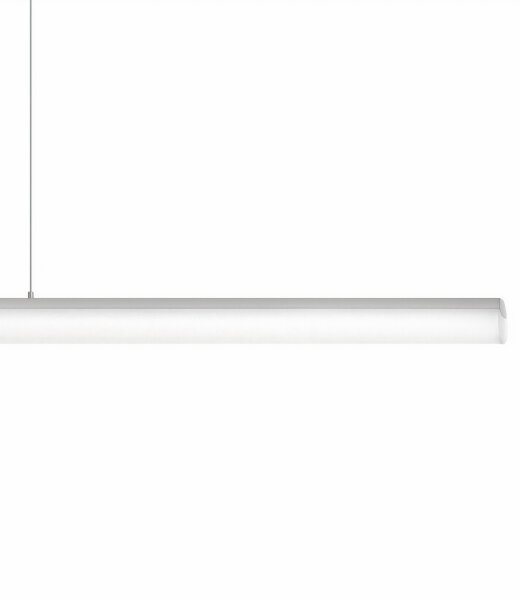 Ribag Aroa schlanke LED-Pendelleuchte f&uuml;r weiches rundumstrahlendes Licht reduziertes zeiloses Design Stromf&uuml;hrung durch Pendelaufh&auml;ngung Struktur Aluminium eloxiert Diffusor Kunstglas opal