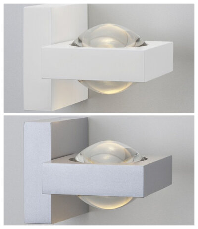 Die Lichtmanufaktur i-logos asymmetrische LED-Wandleuchte drehbar zur Wandachse