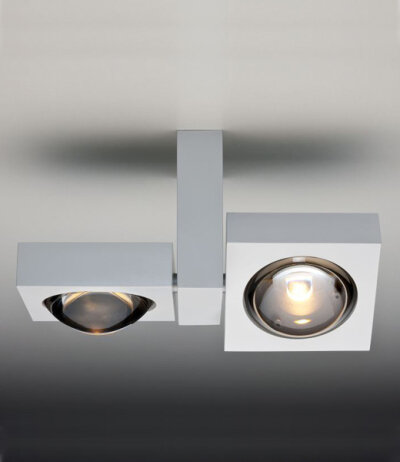 Die Lichtmanufaktur i-logos LED-Deckenleuchte mit drehbaren Leuchtenköpfen und Up- und Downlight