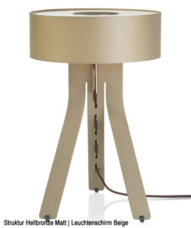 Byok Fino schlanke elegante Tischleuchte mit klassischem Textilschirm dimmbar via Gestensteuerung Dim-To-Warm-Technologie 2100K-2700K