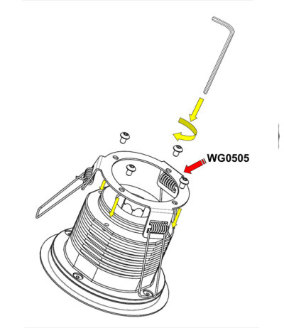 Luce&amp;Light Fixierfeder WG0505 zur Deckenmontage der Smoothy 5.4 / 5.6 Einbauleuchten Lochma&szlig; 100mm