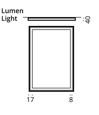 Top Light Lumen Light H&ouml;he x Breite 80 x 60 cm Alurahmen Silbergrau