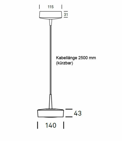 Ribag Kivo &Oslash;140mm AC (230V) LED-Pendelleuchte mit Glaslinse f&uuml;r brilliantes Licht und Wechselblenden 220-240Vac 12W 920lm TRIAC dimmbar Kabell&auml;nge 250 cm