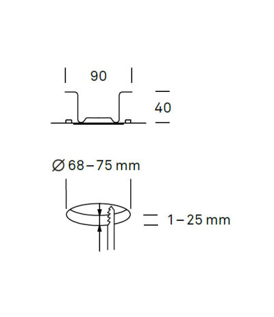 Ribag Hohlraum Adapter zu Arva/Kivo &Oslash;140 mm Anbauleuchte geeignet f&uuml;r die Montage in Hohldecken- und Einbaugeh&auml;usen Lochma&szlig; &Oslash;68-75 mm