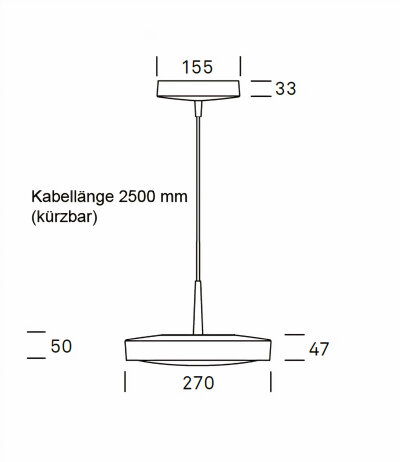 Ribag Arva &Oslash;270 mm runde moderne LED-Pendelleuchte aus robustem Aluminium mit opalem Kunstglasdiffusor Entwurf Daniel K&uuml;bler 220-240Vac 16W CRI90+