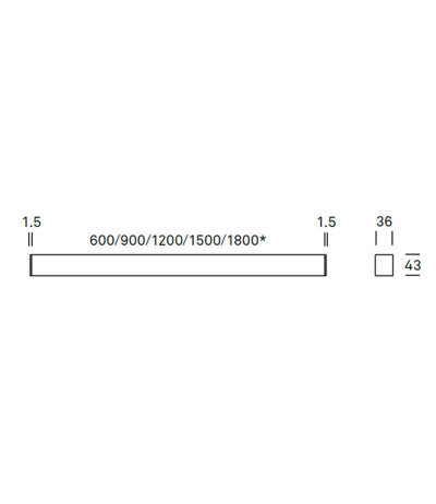 Ribag Metron Verbindungsprofil zur Reihenmontage von Einzelleuchten mit integrierter 5-adriger Durchgangsverdrahtung inkl.2 Verbindungsplatten