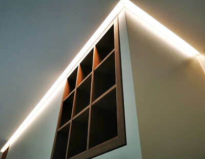 Panzeri Corner LED System Aluminiumprofil Deckenvoute verstecktes Licht