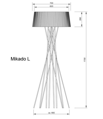 Byok Mikado volumin&ouml;se LED-Stehleuchte mit Textilschirm und Gestensteuerung Dim-To-Warm-Technologie 2100K-2700K direkt/indirektes Licht getrennt schalt-/dimmbar 