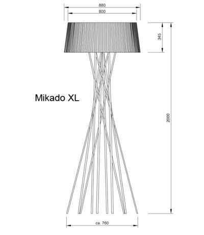 Byok Mikado volumin&ouml;se LED-Stehleuchte mit Textilschirm und Gestensteuerung Dim-To-Warm-Technologie 2100K-2700K direkt/indirektes Licht getrennt schalt-/dimmbar