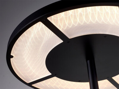 Byok Rotonda moderne LED-Stehleuchte Arbeitsplatzleuchte im Industriedesign mit rundem flachen Leuchtenkopf dimmbar via Taster Tageslicht-/Pr&auml;senzsensorik optional verf&uuml;gbar