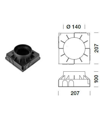 Platek Einbaugehäuse für die Mini LED-Bodeneinbauleuchten
