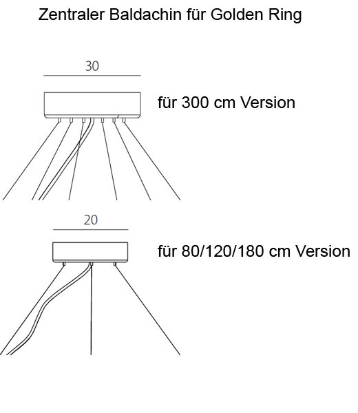 Panzeri Golden Ring Baldachine f&uuml;r eine zentrale Aufh&auml;ngung F&uuml;r 80/120/180 cm Versionen | Struktur Wei&szlig;