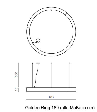 Panzeri Golden Ring LED-Pendelleuchte direkt/indirektes Licht dimmbar Struktur Wei&szlig; Durchmesser 80 cm
