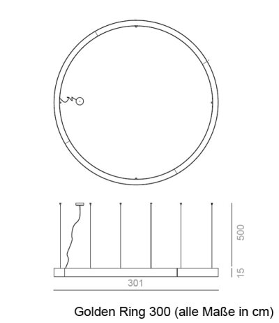 Panzeri Golden Ring LED-Pendelleuchte direkt/indirektes Licht dimmbar Struktur Wei&szlig; Durchmesser 80 cm