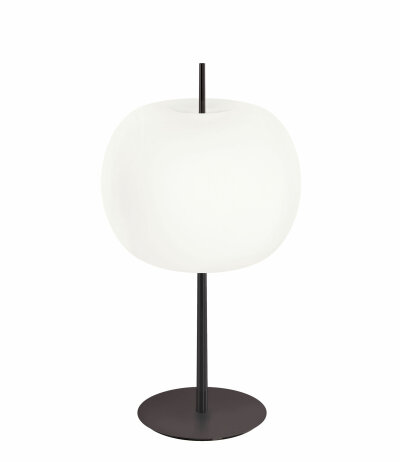 Kundalini Kushi XL Table Tischleuchte japanisches Design LED-Retrofitkompatibel mundgeblasenes weißes Glas Ø33cm