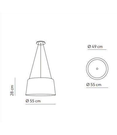 Kundalini Tripod Ceiling moderne zeitlose Pendelleuchte mitTextilschirm und 3x E27 Fassung Metallstruktur Wei&szlig;