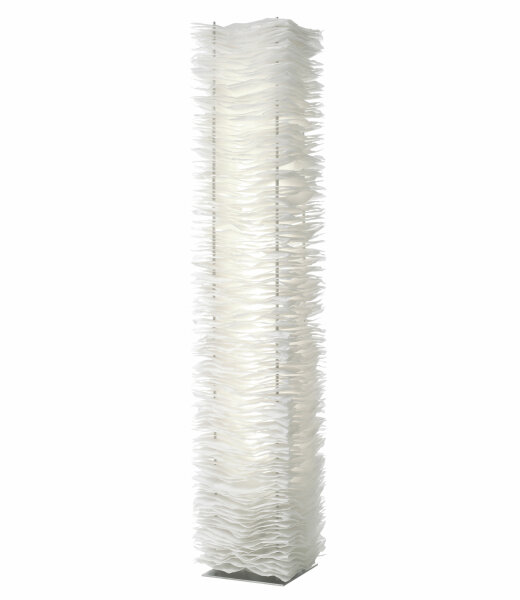 Belux One By One skulpturale LED-Stehleuchte aus wei&szlig;em Polyestervlies Entwurf Steve Lechot 2004 Netzkabel Schwarz 300cm