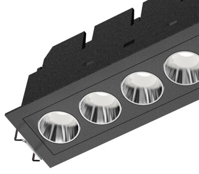 Neko Lighting Fusion FF moderne nicht verstellbare LED-Einbauleuchte 3000K CRI80+ Einbautiefe 60mm f&uuml;r Deckenst&auml;rken 1-26mm