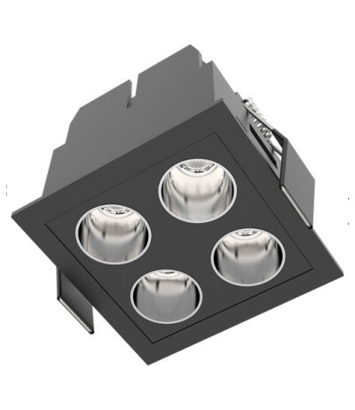Neko Lighting Fusion FX4 quadratische LED-Deckeneinbauleuchte nicht verstellbar LED 3000K CRI80 Einbautiefe 60 mm für Deckenstärken 1-25mm