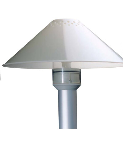 Castaldi Lighting Lucilla D22 Outdoor Pollerleuchte wei&szlig;er Schirm Stab Aluminium E27 LED-Retrofit kompatibel