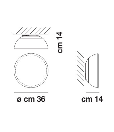 Vistosi Infinita PP 36 runde wei&szlig;e Muranoglas Wand-/Deckenleuchte &Oslash;36cm H&ouml;he 14cm mit E27 Fassung kompatibel mit LED-Retrofitlampen