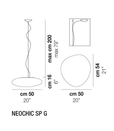 Vistosi Neochic SP Pendelleuchte Muranoglas Wei&szlig; LED-Retrofit kompatibel Version SP M | Glas 45x47 cm