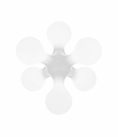 KDLN Atomium Bodenleuchte Tischleuchte Kunststoff Weiß  6x E14 LED-Retrofit kompatibel