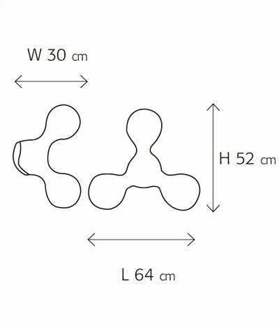 KDLN Atomium Wandleuchte Deckenleuchte Kunststoff wei&szlig; mit E14 Fassungen LED-Retrofit kompatibel