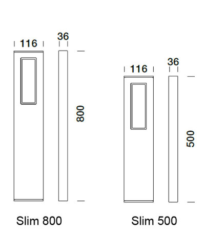 Platek Slim LED-Pollerleuchten f&uuml;r Zuwege und Gr&uuml;nfl&auml;chen