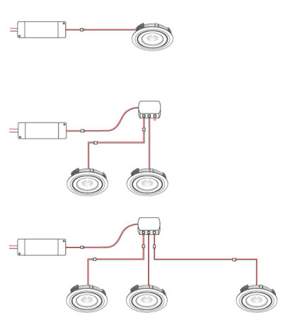 Berla Lighting Einfacher Verteiler für BR0041/BR0042 LED-Einbauleuchten