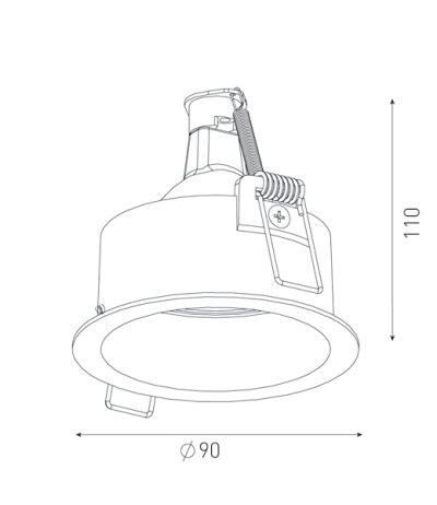 Berla Lighting BR0004-GU10 runde Deckeneinbauleuchte mit GU10 f&uuml;r 230V Halogen-/LED-Retrofitlampen