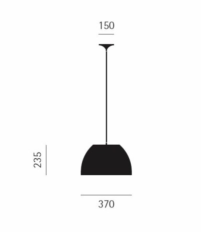 Lumini Bossinha runde (&Oslash;370mm) Metall-Pendelleuchte mit verstellbarem Leuchtenkopf direk/indirektes Licht E27 Fassung 200 cm Textilkabel Entwurf Fernando Prado