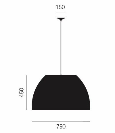 Lumini Super Bossa gro&szlig;e runde (&Oslash;750mm) Metall-Pendelleuchte mit verstellbarem Direkt-/Indirektlicht Textilkabel 200 cm Entwurf Fernando Prado
