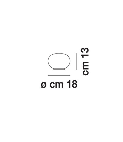 Vistosi Lucciola LT 18 Tischleuchte ovales weißes Muranoglas Ø18cm E14 max. 48W Ein/Aus-Schnurschalter