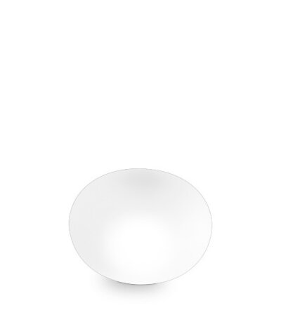 Vistosi Lucciola LT 27 Tischleuchte ovales weißes Muranoglas Ø27cm Sockel E14 max. 48W Ein/Aus-Schnurschalter