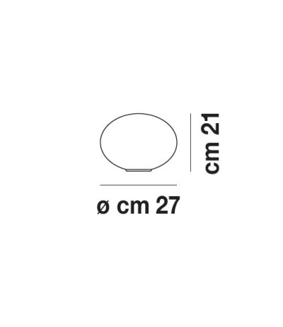 Vistosi Lucciola LT 27 Tischleuchte ovales wei&szlig;es Muranoglas &Oslash;27cm Sockel E14 max. 48W Ein/Aus-Schnurschalter