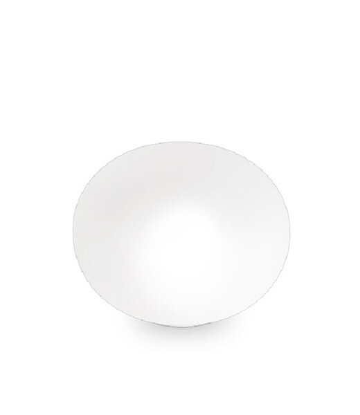 Vistosi Lucciola LT G Tischleuchte ovales weißes Muranoglas Ø48cm Sockel E27 max. 77W Ein/Aus-Schnurschalter