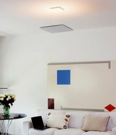 Lumini Quadratta wei&szlig;e quadratische 50x50cm LED Deckenleuchte Deckenfluter indirektes Licht Entwurf Fernando Prado
